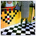 Woman in a hand-made dress, New York, NY